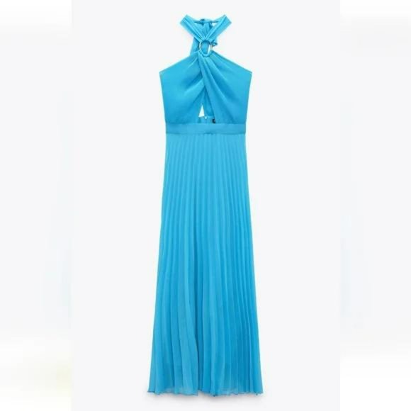 ZARA PLEATED SLIP DRESS - Picture 5 of 10